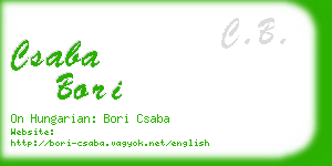 csaba bori business card